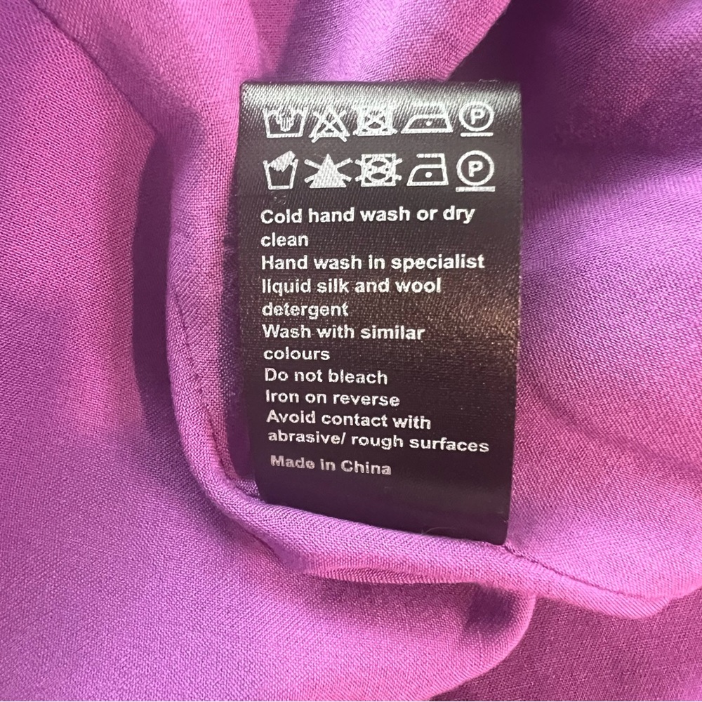 ME+EM Purple Cotton Silk Tiered Maxi Dress Ruched Puff Shoulder - Size 6 - Picture 6 of 8